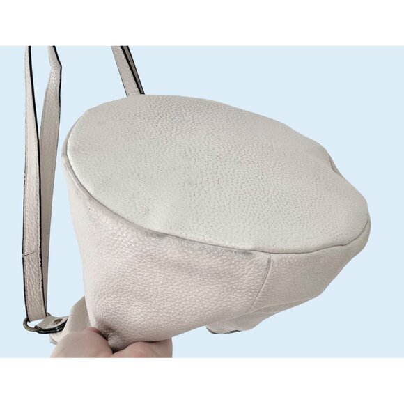 ELLIOTT LUCCA Cream Pebbled Leather BUCKET CROSSBODY Bag Purse - Picture 11 of 14